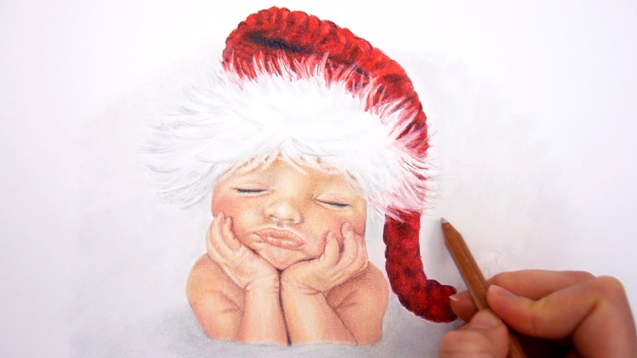 Timelapse | Drawing Coloring a new born Christmas Baby with colored pencils | Emmy Kalia 