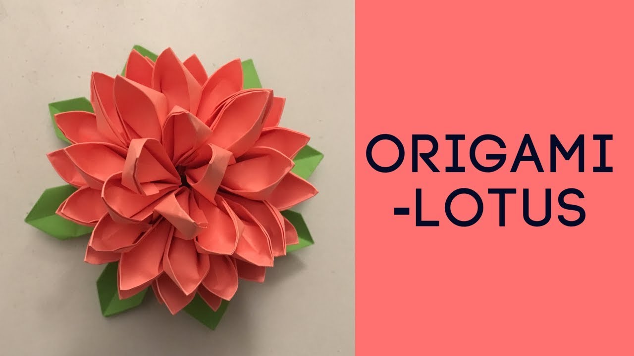 how to make ORIGAMI lotus / lotus flower making/ Paper Crafts For School/ Easy Lotus Craft 