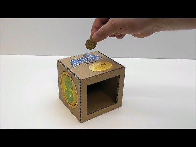 How to make a magic piggy Bank of cardboard Magic trick piggy Bank 