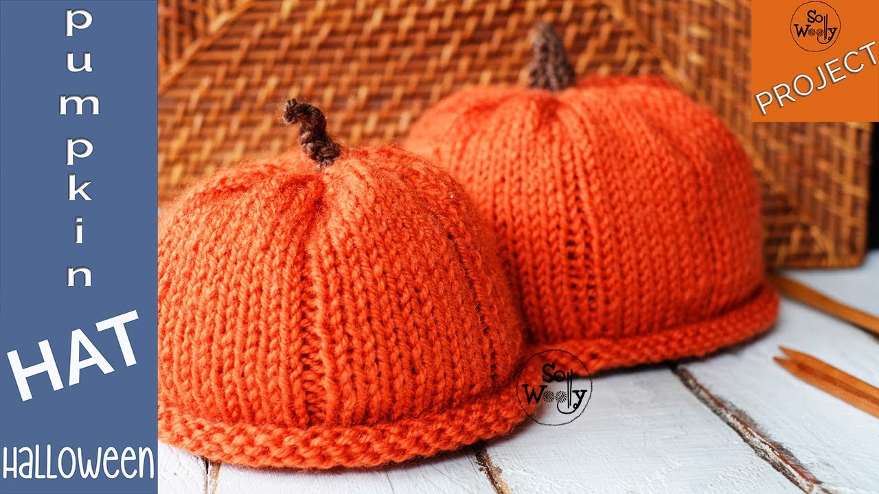 How to knit a Baby Pumpkin Hat for Halloween (for beginners)-So Woolly 
