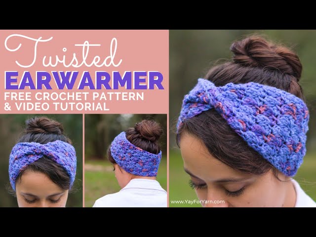 Twisted Earwarmer - Free Crochet Pattern for Women, Kids, and Babies by Yay For Yarn 