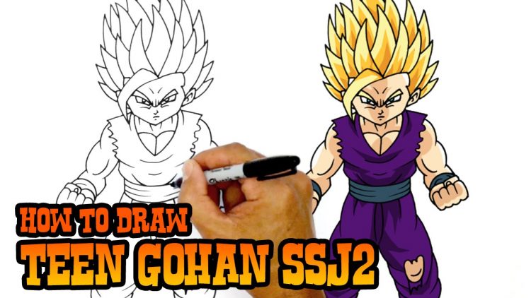 How To Draw Teen Gohan Ssj2 Dragon Ball Z - dragon ball z roblox youtube