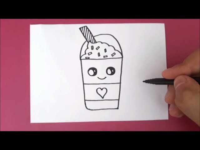 Sevimli Starbucks Bardağı Nasıl Çizilir___How to Draw a Starbucks Frappuccino Cute and EASY 