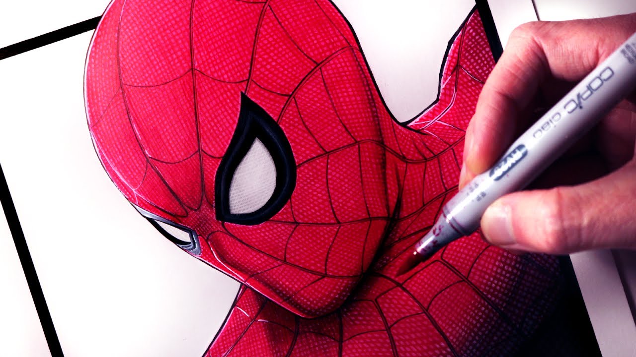 Алиса включи паука. Человек паук рисунок. Человек паук срисовать. Глаза человека паука. Человек паук маркерами.