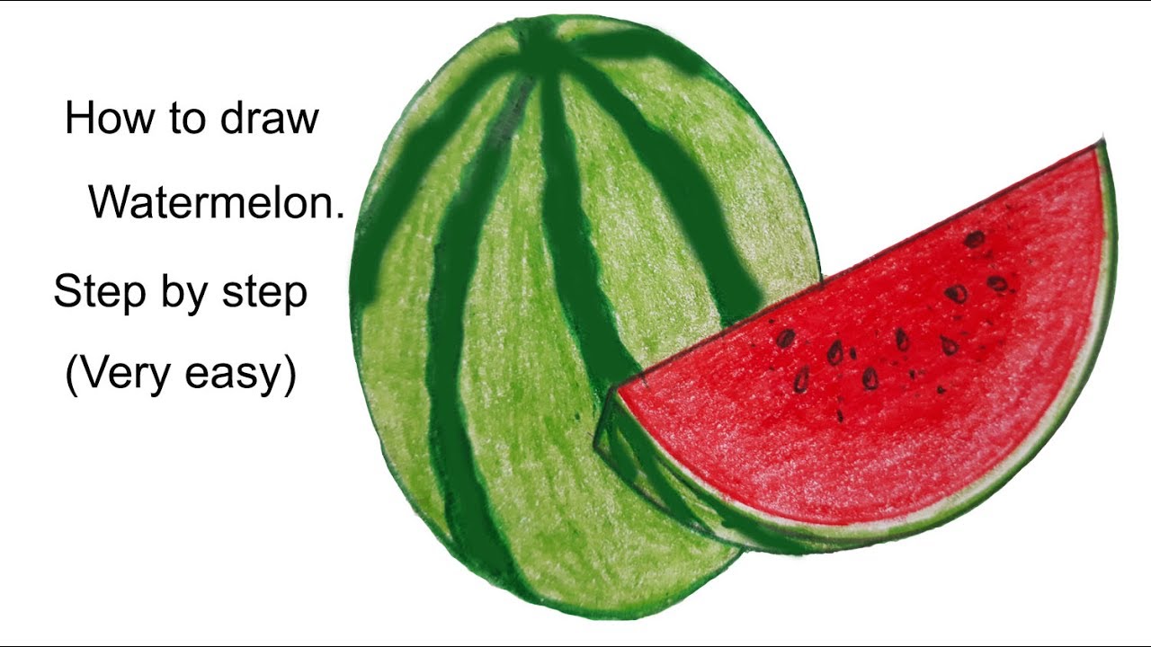 How to draw watermelon. 