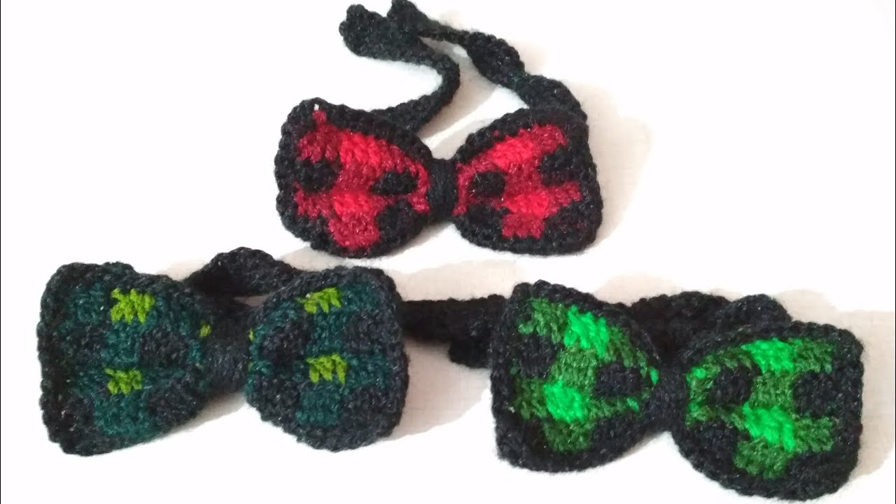 How to Crochet Plaid Bow Tie | Make Gentleman's bow 
