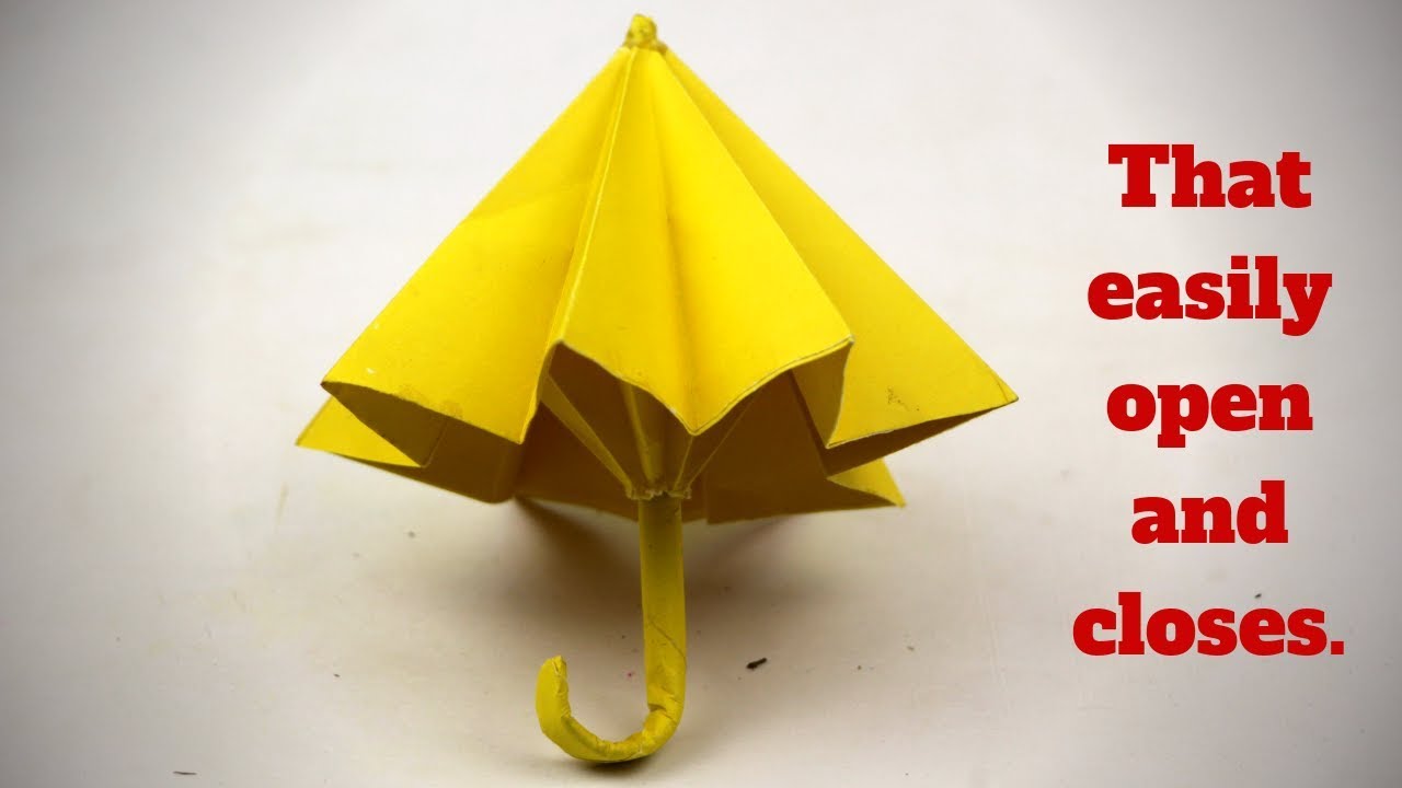 How To Make Paper Umbrella- That easily open and closes|| DIY Arts and Crafts idea 
