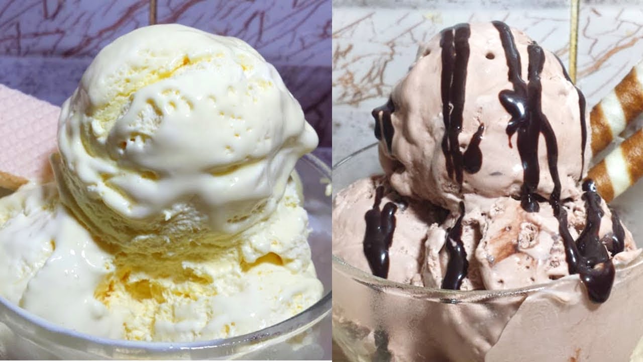 Homemade Vanilla & Chocolate Ice Cream Recipe_No Egg_No Icecream Machine 