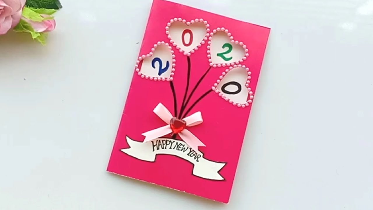 Beautiful Handmade Happy New Year 2020 Card Idea / DIY Greeting Cards for New Year. 
