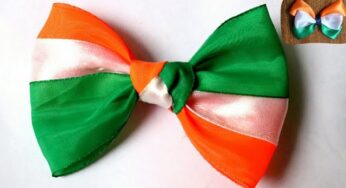 Indian Tricolor Bow |Bow Clip for baby|Diy Tricolor bow|#Bow #Ribbonbowhairclip