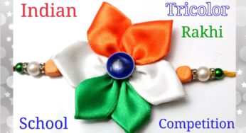 Indian Tricolor Rakhi For School Competitions| Making Ribbon Rakhi For Kids| #rakshabandhan #school