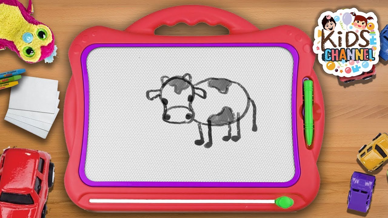 How to Draw a COW | How to Draw a Cartoon Cow | Kids Channel 
