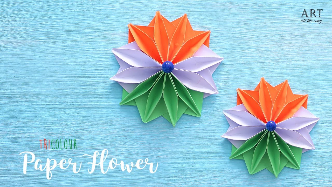 Tricolour Paper Flowers | Flower Making | Independence Day Craft 