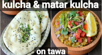 matar kulcha with plain kulcha recipe | masala kulcha with matar curry | kulcha with peas curry