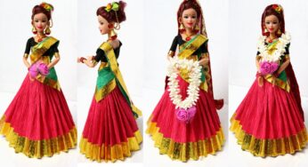 Beautiful Paper Lahenga For Dolls |How to make doll costume from papers| Doll Decorative Ideas