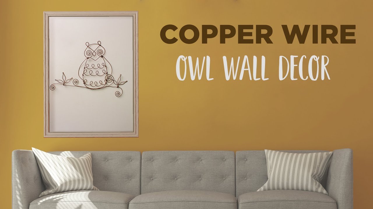 Copper Wire Owl Wall Decor 