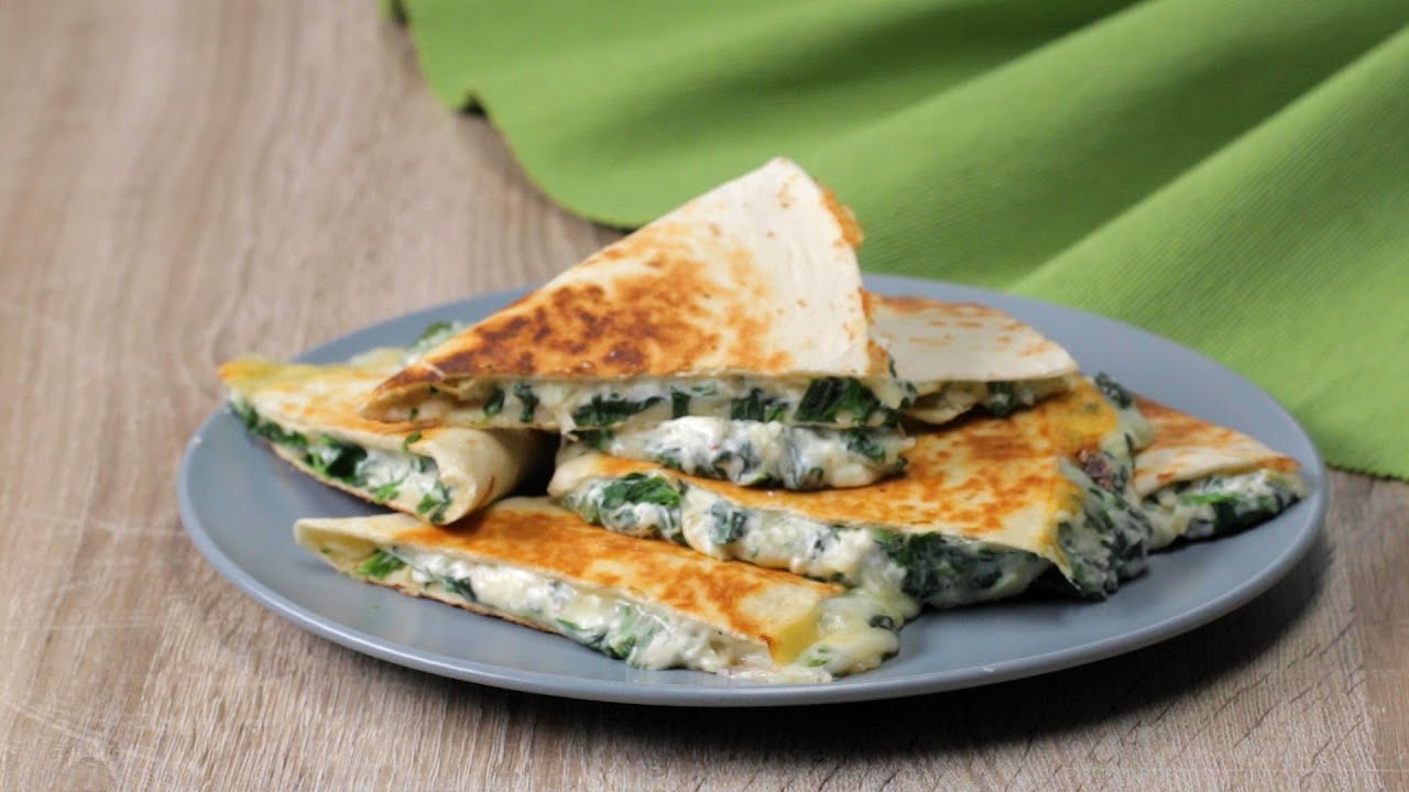 How To Make Cheesy Spinach And Artichoke Quesadillas • Tasty Recipes 