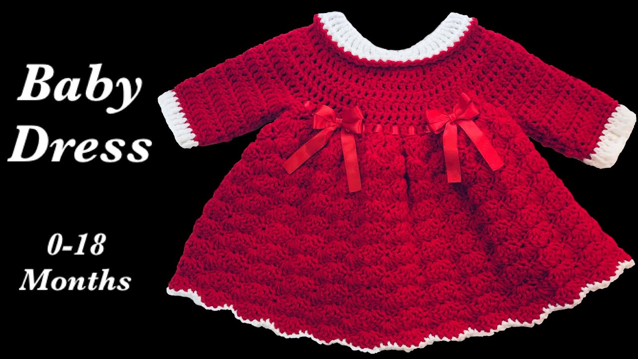 Crochet baby dress | Christmas | Holiday style - 9-12 months fast and easy by Crochet for Baby #160 