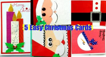 5 Easy Christmas Cards/ How to make handmade Christmas greeting cards
