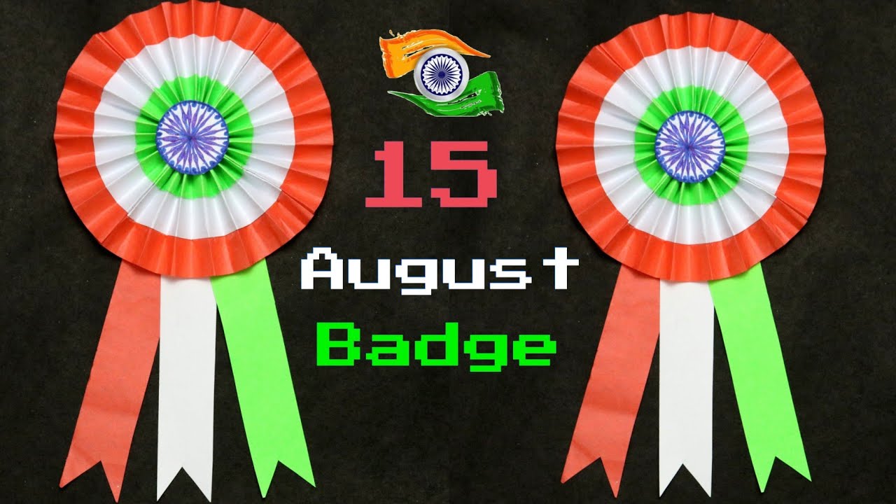 DIY Independence Day Badge| Indian Tricolor Badge Making For Kids | Kids Craft For Independence Day 