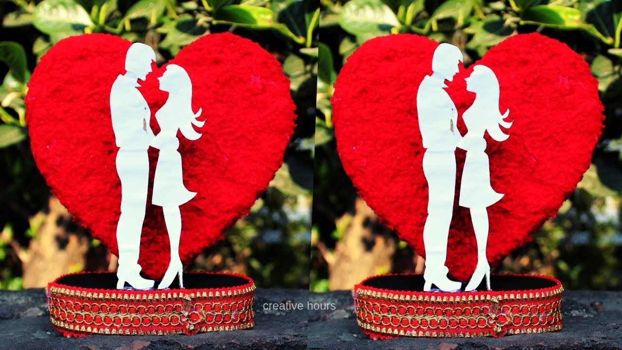 DIY Heart Showpiece / Valentines Day gift ideas 2020 / Best out of waste 