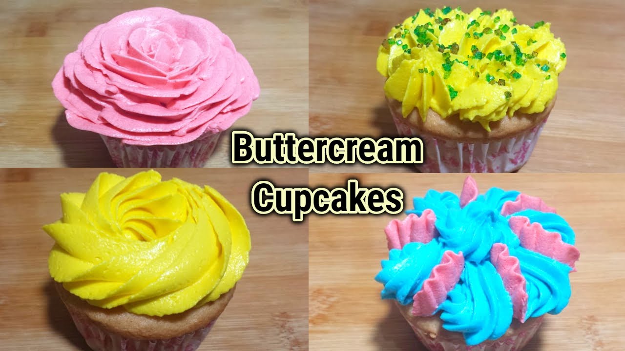 Buttercream Cupcake Decoration | How To Pipe Perfect Buttercream Cupcakes | Buttercream Cupcakes 