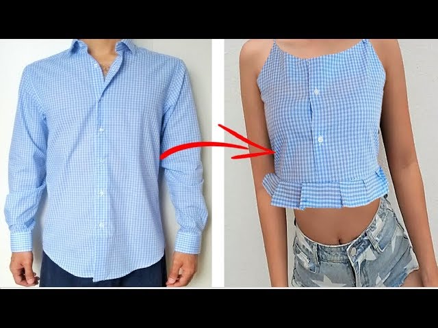 RECICLAR ROPA VIEJA SIN MÁQUINA - DIY CROP TOP - TRANSFORM YOUR OLD CLOTHES 