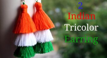 Indian Tricolor Earring For Independence Day| #earring #tassel #pompom