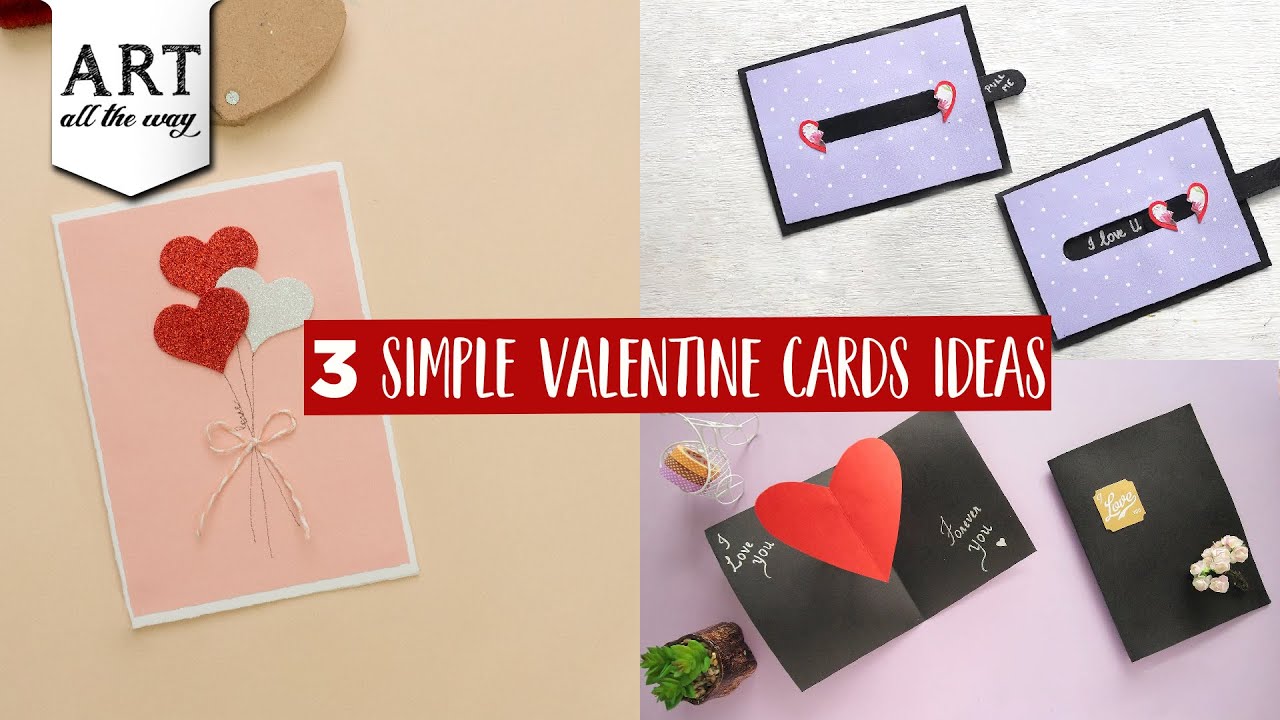 3 Simple Valentine Card Ideas | Gift card | Diy handmade Card ideas | Valentine's Day Crafts 