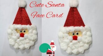 Santa Card/ How to make Cute Santa Face Card for Kids/ Christmas Paper Craft For kids
