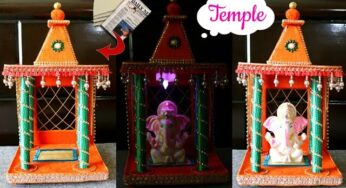 DIY: Recycled Newspaper Temple| Ganpati Decoration| Newspaper Makhar| Easy Makhar| Mandir|मंदिर