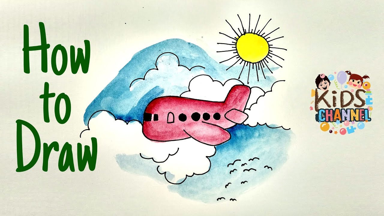 How to Draw an Airplane | Easy Steps for Kids 