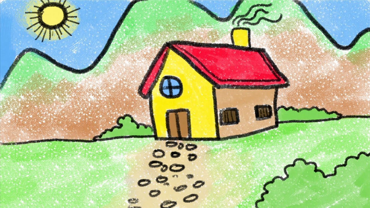 Simple House Drawing for Kids Easy Steps 