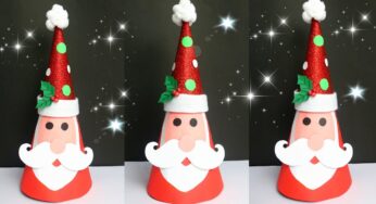 Santa Claus/Making Santa Claus from paper cone/Christmas Home decor ideas/Christmas craft for kids