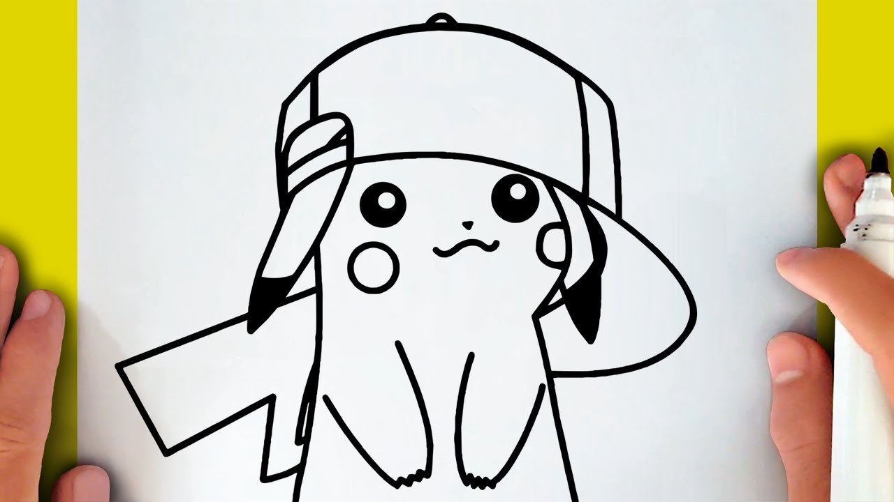 HOW TO DRAW PIKACHU WITH CAP 