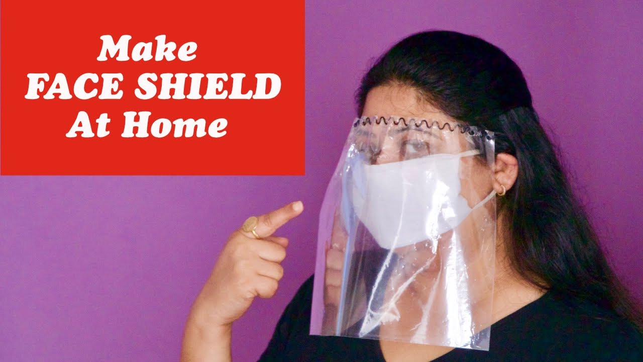 How to make face shield, DIY Washable Face Shield Mask using Plastic Folder, no sewing or cutting! 
