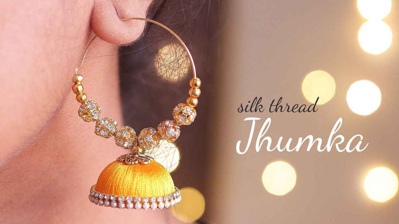 Silk Thread Jhumka | DIY Earrings | Earrings Making 
