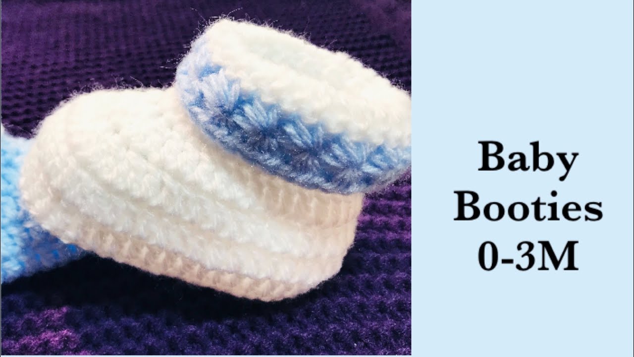 crochet cuffed baby booties