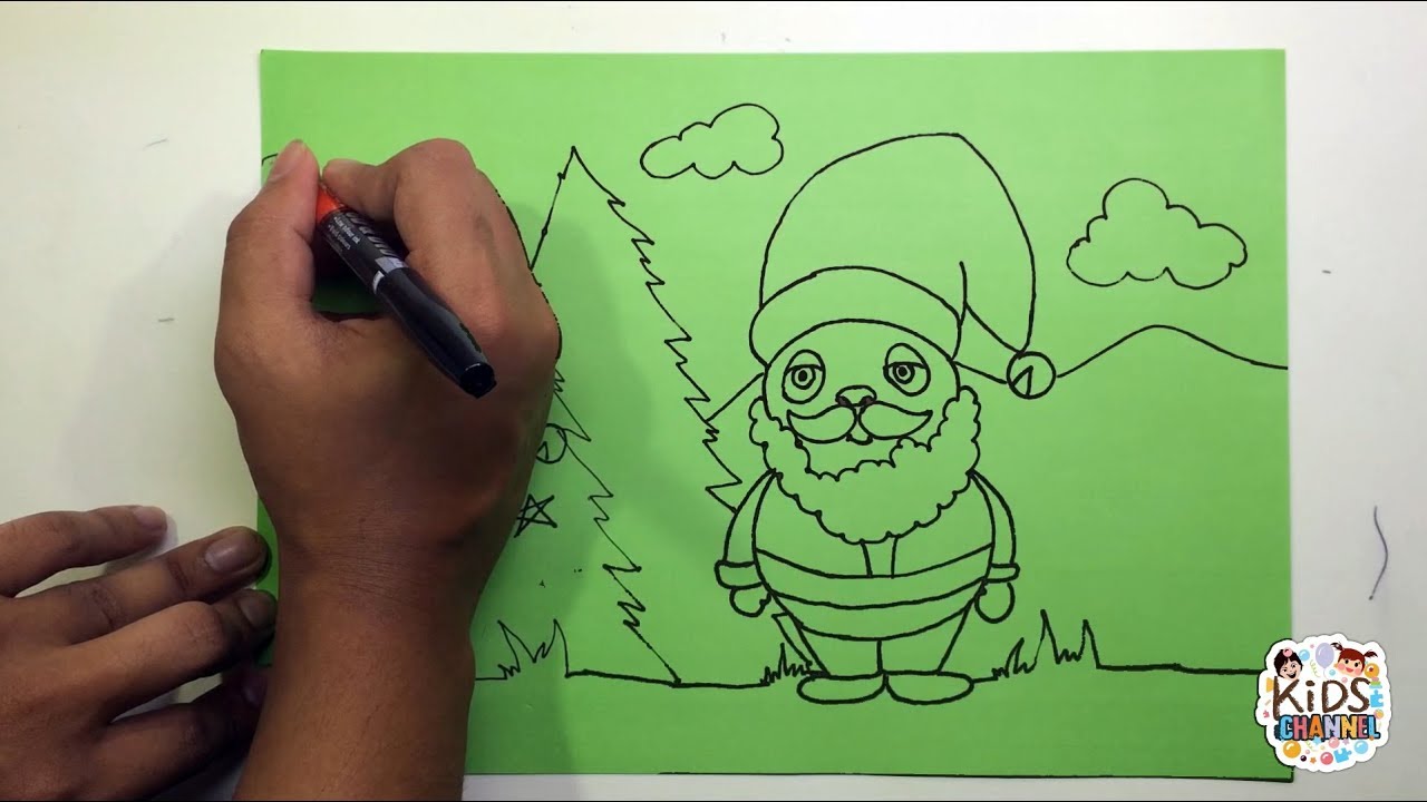 How to Draw Santa Claus for Kids | Teaching Kids How to Draw Santa Claus | Kids Channel 