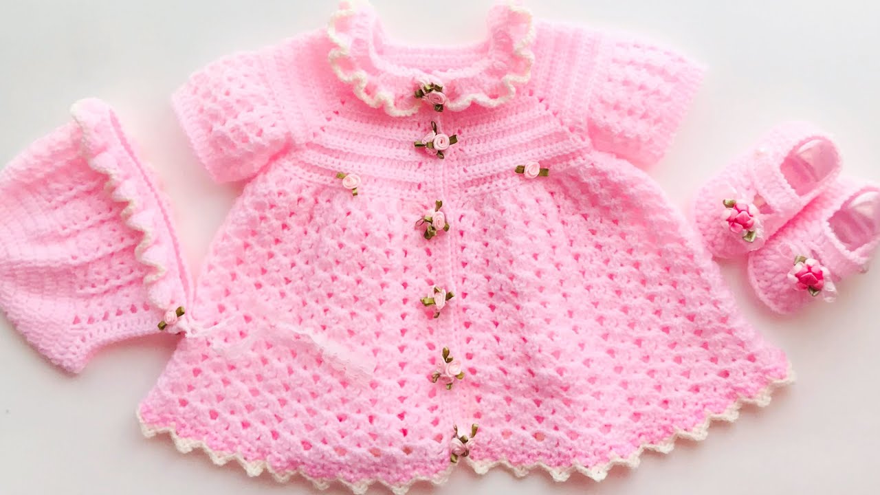 Vestido para bebe a crochet o ganchillo paso a paso - Tejido Facil 