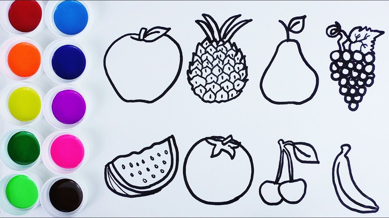 Dibuja y Colorea Las Frutas - Aprende Los Colores - Learn Colors - Videos Para Niños / FunKeep 