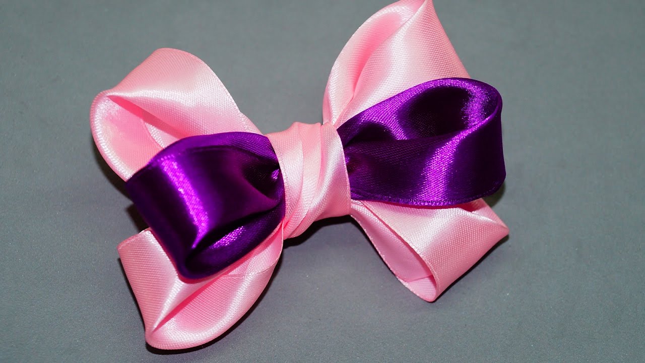 DIY ribbon bow making tutorial. Easy ribbon bow tutorial. Satin ribbon bow/ Julia DIY 