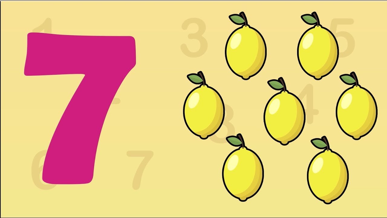 Number 1 for kids. Fruit numbers. Numbers with Fruit. Образ числа 10. Number 1 Yellow for Kids.