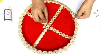 How to decorate karwa chauth puja thali|करवाचौथ पूजा थाली| #pujathali #festival