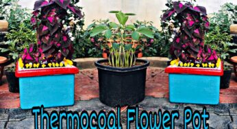 Flower pot in thermocoal DIY – Thermocol craft ideas | Thermocol diy ideas