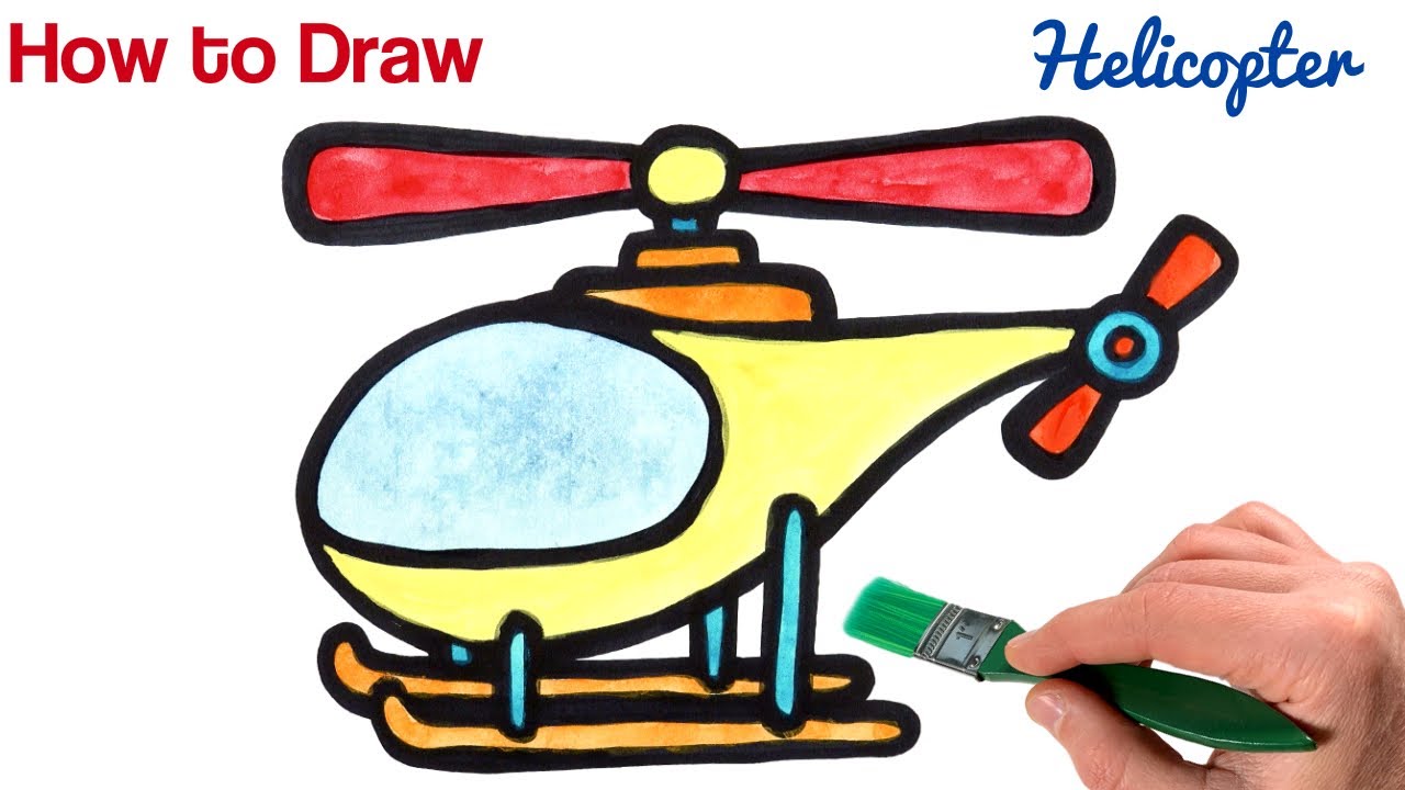 How to draw and paint toy helicopter easy | Art lesson for beginners 
