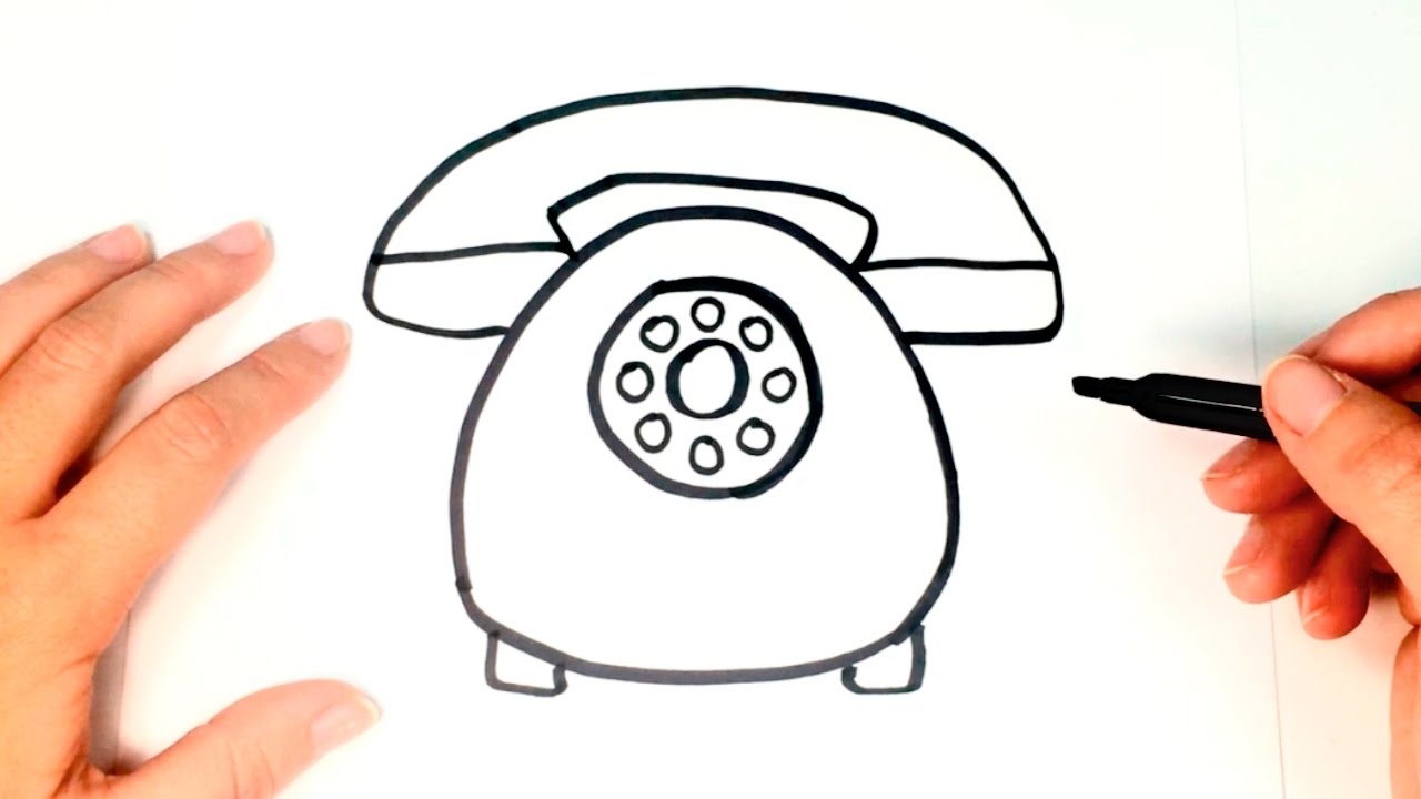 How to draw a Telephone for kids | Telephone Drawing Lesson Step by Step 