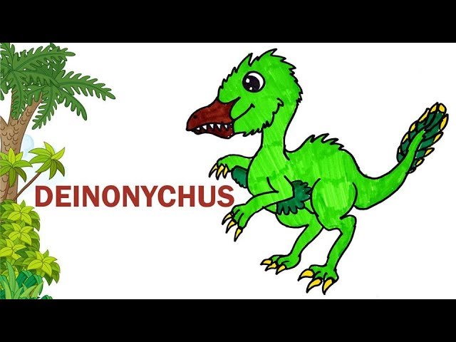 How To Draw Deinonychus Dinosaur Step by Step | Learn Colors For Kids 