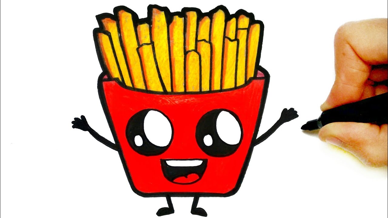 HOW TO DRAW FRENCH FRIES EASY STEP BY STEP 