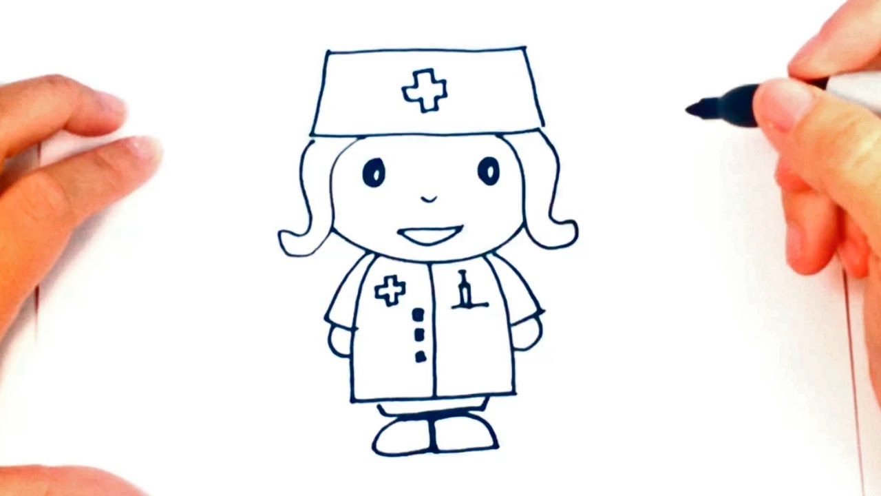 How to draw a Nurse | Nurse Easy Draw Tutorial 